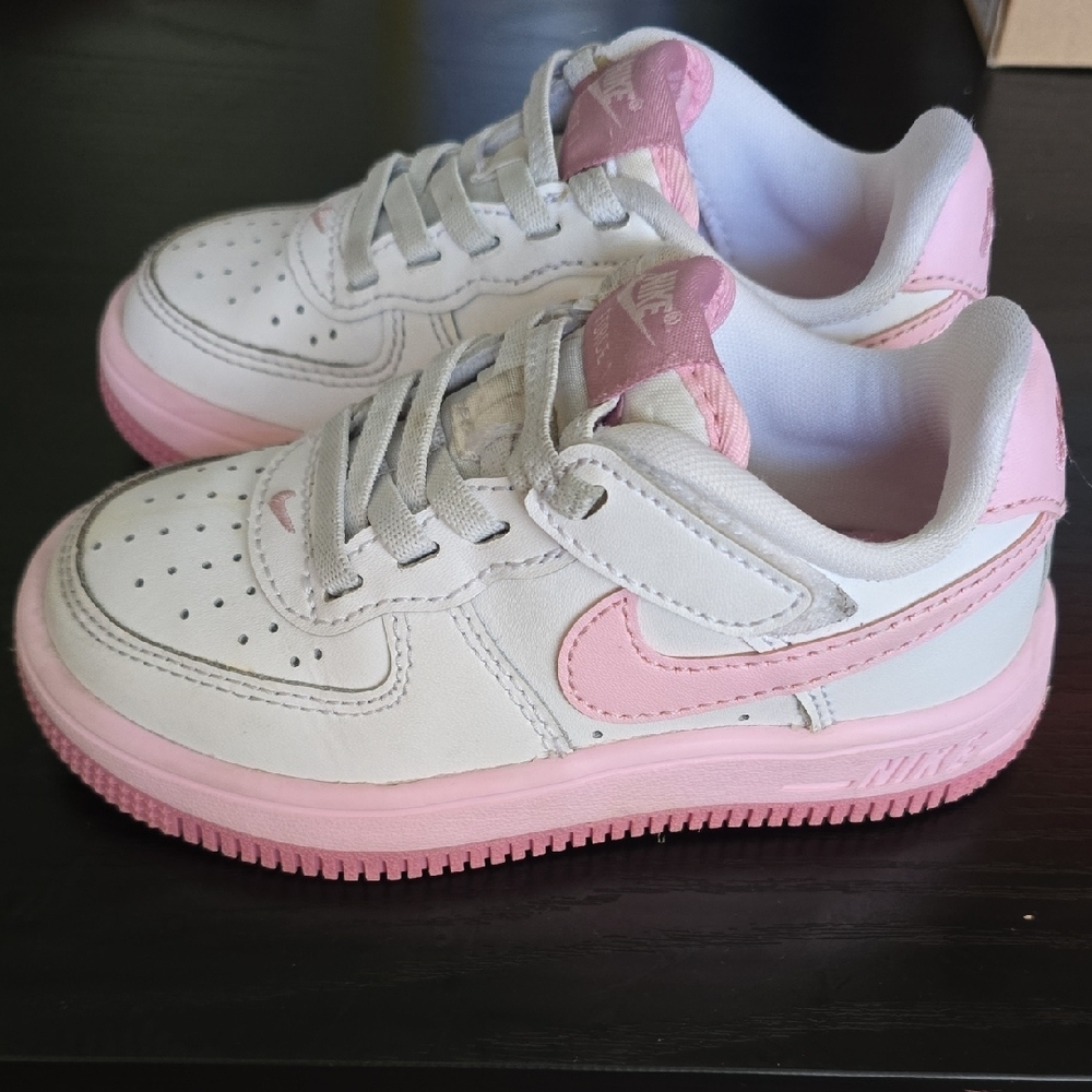 Nike Force 1 Low Toddler White and Pink - Picture 4 of 7